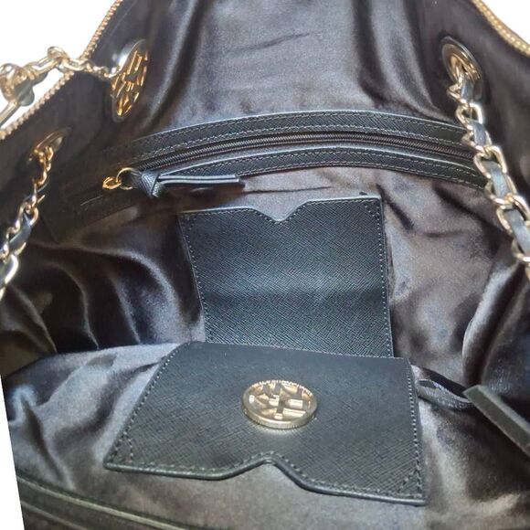 DKNY Gansevoort Quilted Black Napa Lamb Leather Tote - Picture 7 of 8